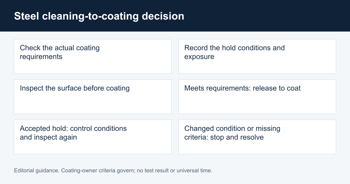 Steel cleaning-to-coating decision