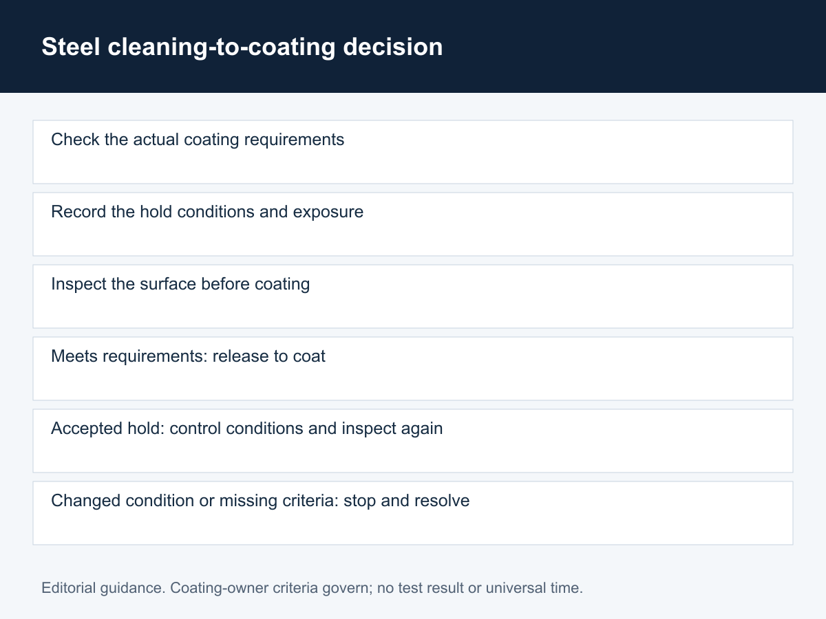 Steel cleaning-to-coating decision